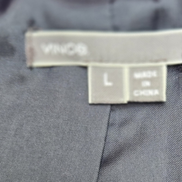 Vince steel grey leather jacket. zips and snaps, with front pockets.  women's L - Picture 12 of 16